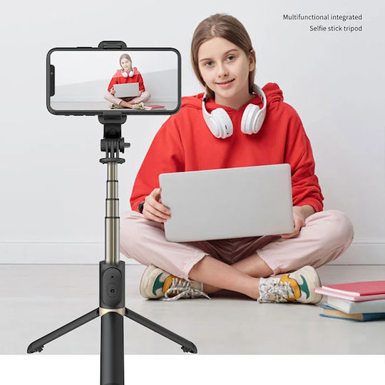Techsuit Selfie Stick με Bluetooth / Τηλεχειριστήριο Μαύρο