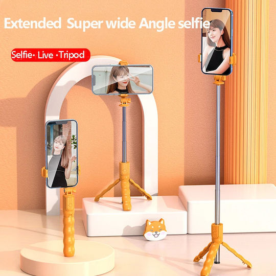Techsuit Selfie Stick with Remote Control Kt01 Orange