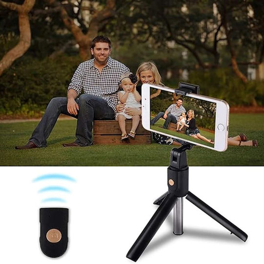 Techsuit Selfie Stick with Bluetooth & Remote Control Black