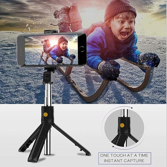 Techsuit Selfie Stick with Bluetooth & Remote Control Black