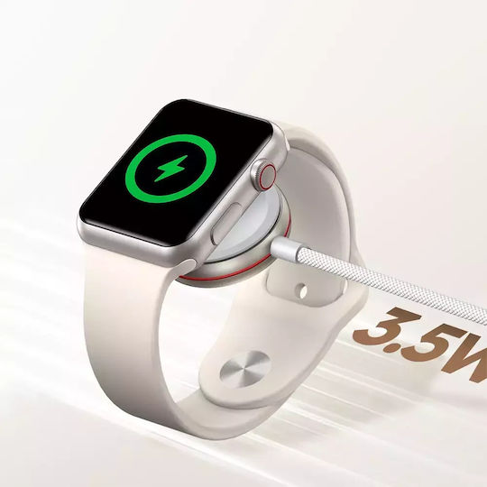 Joyroom Induktives Ladegerät 1,2m Tragbare Ladegeräte für Apple Watch Weiß