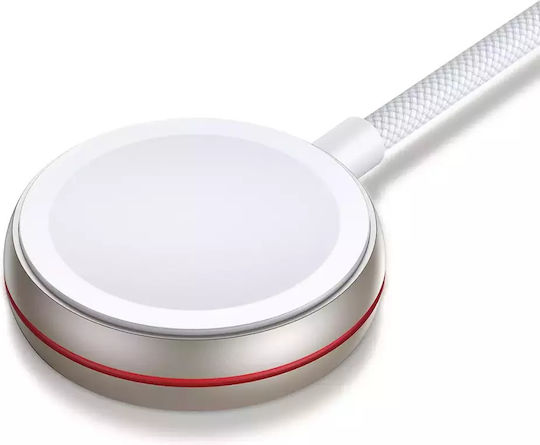 Joyroom Induktives Ladegerät 1,2m Tragbare Ladegeräte für Apple Watch Weiß