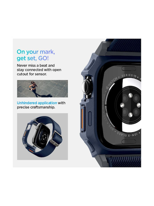 Spigen Lite Fit Pro Пластмасов Калъф Navy Blue за Apple Watch 10 46мм
