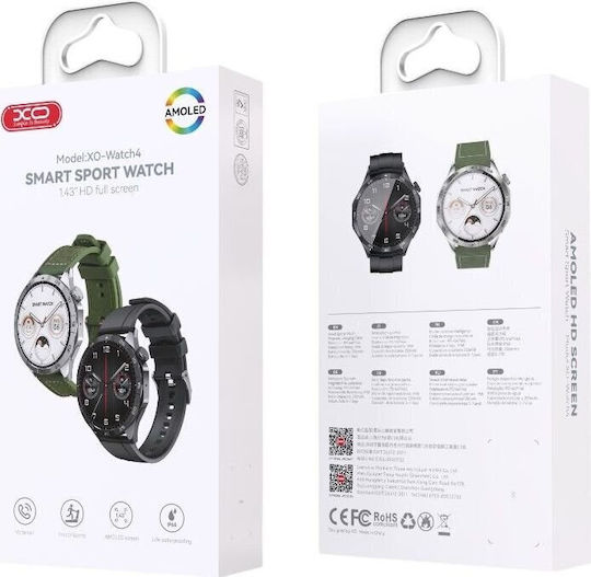 XO Watch 4 46mm με Παλμογράφο (Πράσινο)