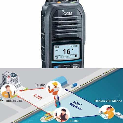 Icom IP-M60 Безжичен Трансивър VHF Marine 5W с Монохромен Екран В Черен Цвят