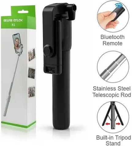 P20S Selfie-Stick Handy-Stative Bluetooth mit Aufhelllicht Schwarz