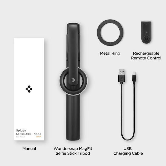 Spigen S580w Selfie Stick Cell Phone Tripod Bluetooth Black