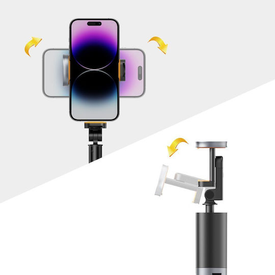 Tech-Protect L08S Selfie Stick Τρίποδο Κινητού Bluetooth Μαύρο