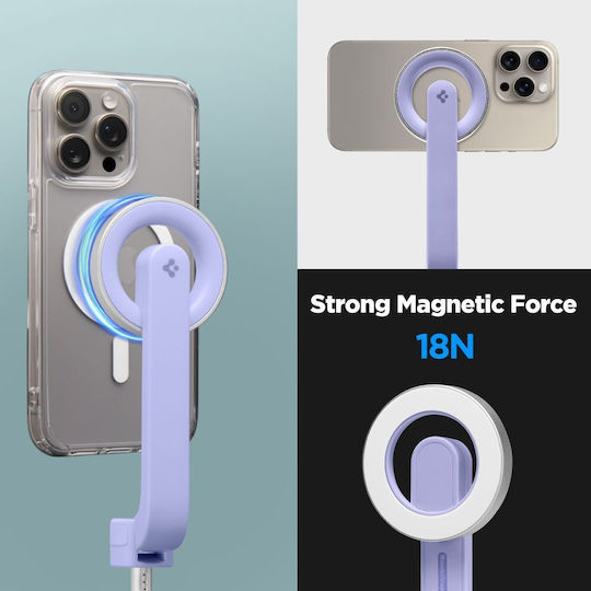 Selfie Stick (Mag Fit) | S571W Τρίποδο Κινητού Bluetooth με Φωτισμό Μωβ AMP07658