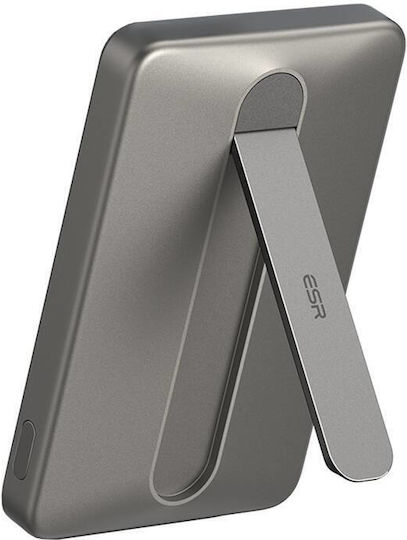 ESR Qi2 MagSlim Kickstand MagSafe Power Bank 5000mAh 15W Titanium