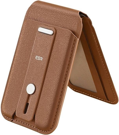 ESR MagSafe Калъф за карти Grip Wallet Stand HaloLock в Кафяв цвят