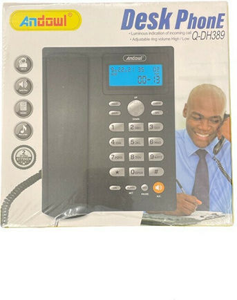 Andowl Q-DH389 Corded Office Phone Black Q-DH389