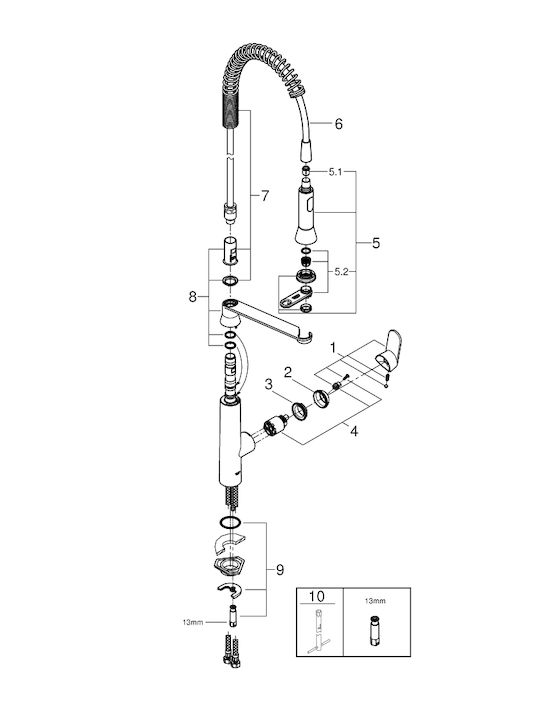 Grohe K7 Смесител За Кухня Настолен С Външен Спирален Маркуч Сребрист