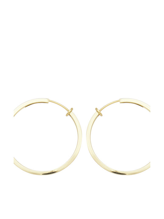 Earrings Hoops with Clip Gold Plated