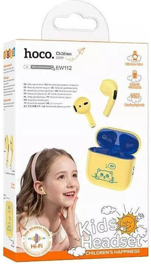 Hoco EW112 Kids Ohrstöpsel Bluetooth-Freisprecheinrichtung Kopfhörer mit Ladeetui Gelb