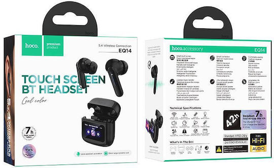 Hoco EQ14 Cool Color In-ear Bluetooth Handsfree Earphones with Charging Case Black