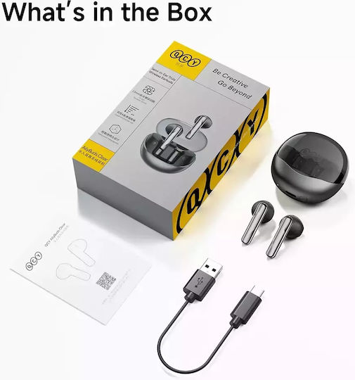 QCY Ailypods Clear In-ear Bluetooth Handsfree Ακουστικά με Θήκη Φόρτισης Μαύρα