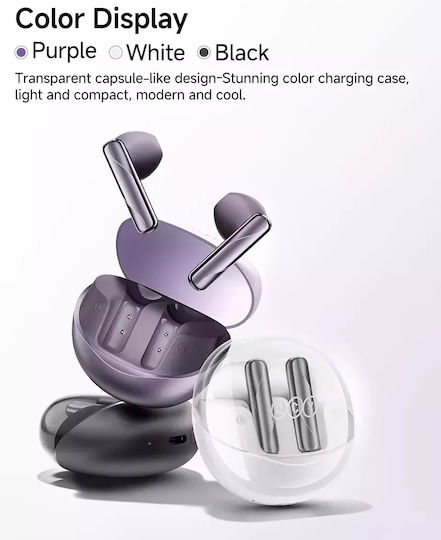 QCY Ailypods Clear In-ear Bluetooth Handsfree Ακουστικά με Θήκη Φόρτισης Μαύρα
