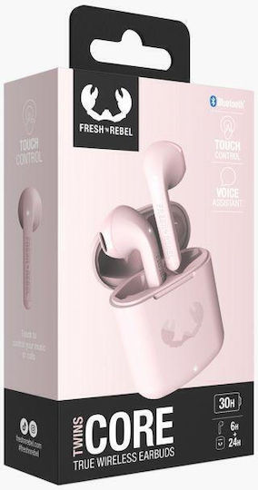 Fresh 'n Rebel Twins Core Earbud Bluetooth Handsfree Ακουστικά με Θήκη Φόρτισης Smokey Pink