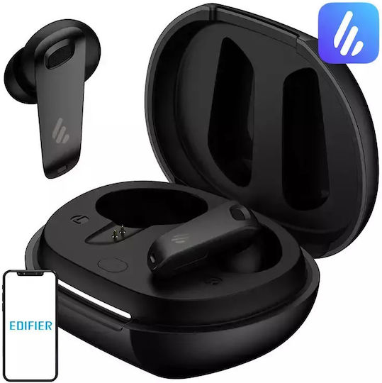 Edifier NeoBuds Plus Bluetooth Handsfree Ακουστικά με Αντοχή στον Ιδρώτα και Θήκη Φόρτισης Μαύρα