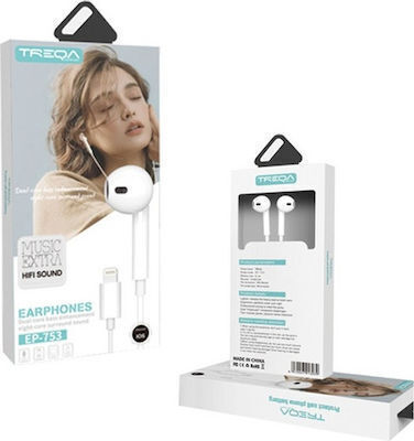 Handsfree cu două căști cu mufă Lightning Alb