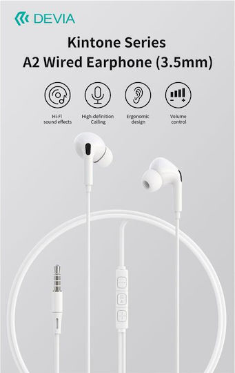 Devia Kintone A2 In-Ear Freisprecheinrichtung Kopfhörer mit Stecker 3.5mm Weiß