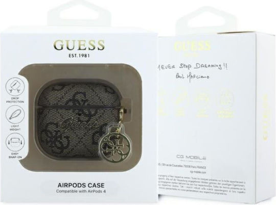 Guess Charm Collection Hülle Silikon in Braun Farbe für Apple AirPods 4
