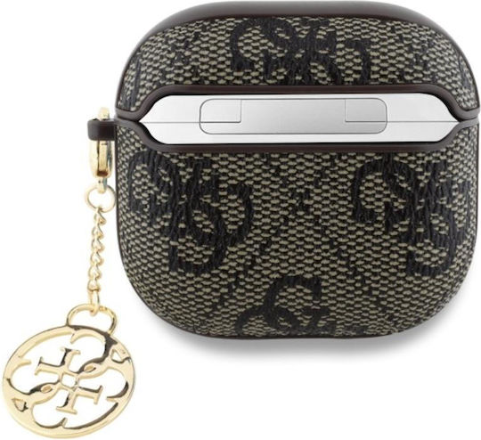Guess Charm Collection Hülle Silikon in Braun Farbe für Apple AirPods 4