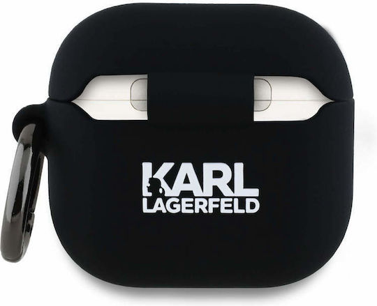 Karl Lagerfeld Karl Head 3d Case Silicone in Black color for Apple AirPods 4