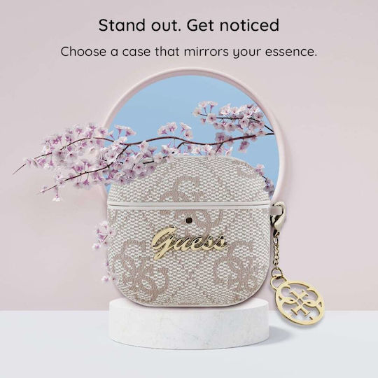 Guess Charm Collection Hülle Silikon in Braun Farbe für Apple AirPods 4
