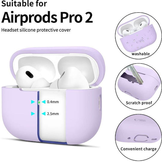 Tech-Protect Husă în culoarea Lila pentru Apple AirPods Pro 2