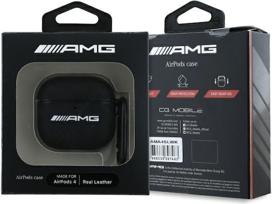 Mercedes-Benz Logo Hülle Leder in Schwarz Farbe für Apple AirPods 4