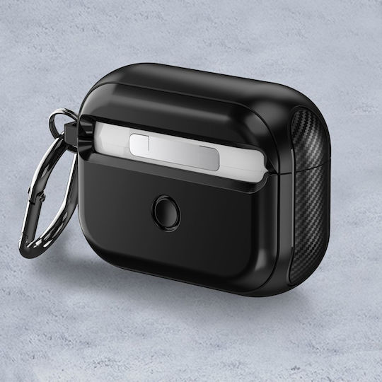 Tech-Protect Defender Hook Magsafe Θήκη Σιλικόνης με Γάντζο σε Μαύρο χρώμα για Apple AirPods Pro 2