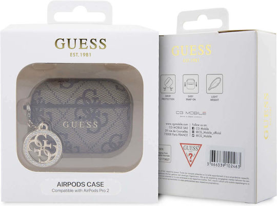 Guess Charm Θήκη Πλαστική σε Καφέ χρώμα για Apple AirPods Pro 2