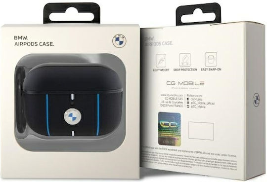 BMW Color Lines Hülle Leder / Kunststoff in Schwarz Farbe für Apple AirPods Pro 2