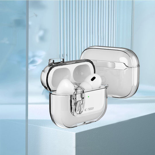 Tech-Protect Slim Hook Θήκη Πλαστική / Σιλικόνης με Γάντζο Clear για Apple AirPods Pro 2