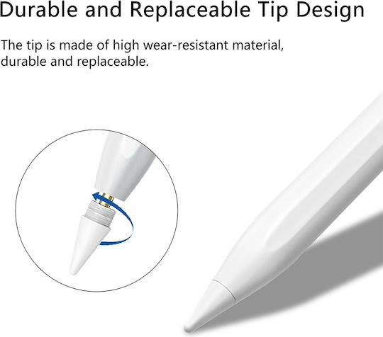 Techsuit AC10-CP Digital Touch Pen mit Palm Rejection für iPad in Weiß Farbe