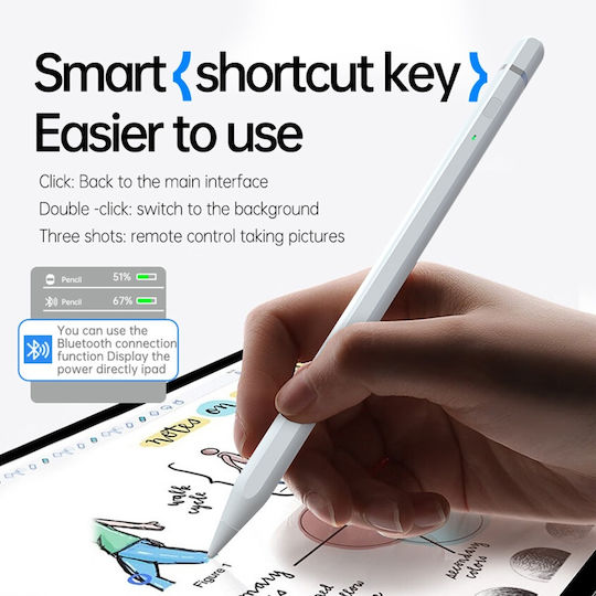 Techsuit AP01 Pro Ψηφιακή Γραφίδα Αφής με Palm Rejection για iPad σε Λευκό χρώμα