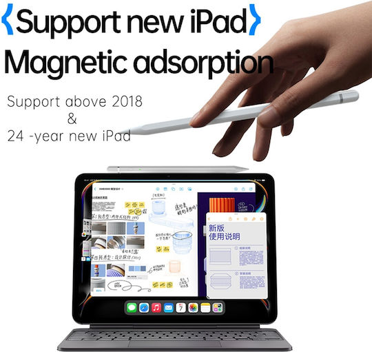 Techsuit AP01 Pro Ψηφιακή Γραφίδα Αφής με Palm Rejection για iPad σε Λευκό χρώμα