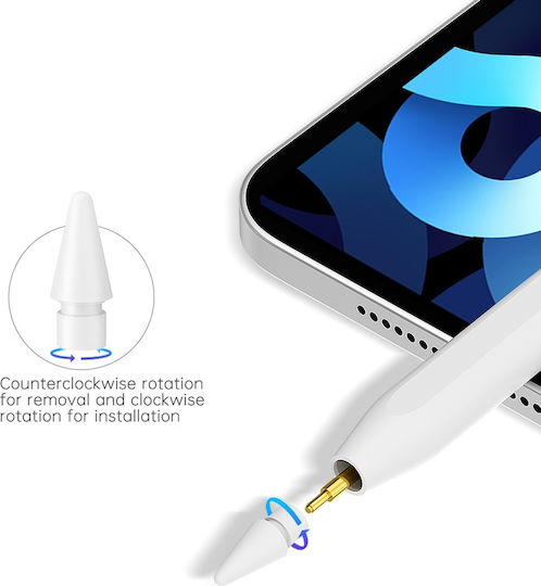 Techsuit V15 Digitală Stilou Tactil cu Palm Rejection pentru iPad de culoare Alb