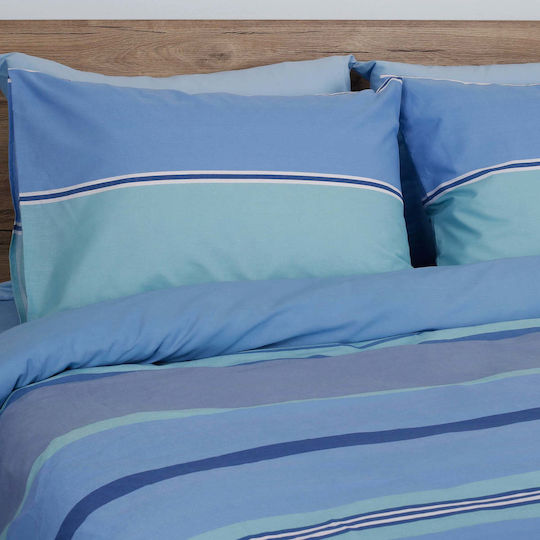 White Fabric Kids Sheets Set Darby Blue 165x270cm