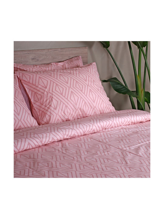 Weißes Stoff-Set Einzeln Parker Rosa 165x250cm