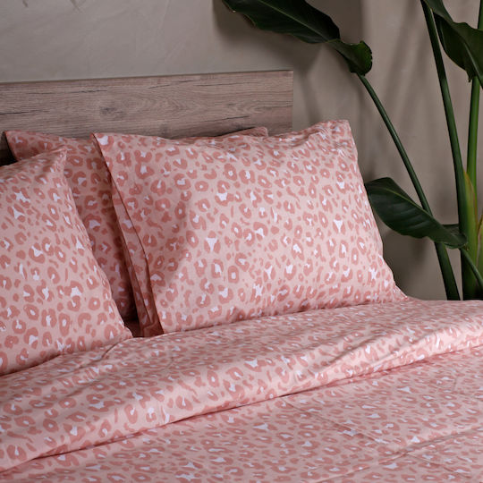 White Fabric King Size Girly Pink 235x270cm