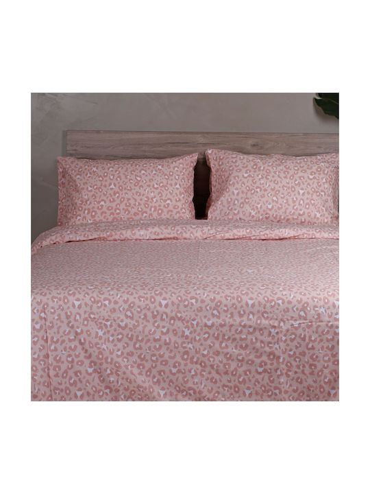 White Fabric Seturi de cearșafuri Super dublu Bumbac Girly Roz 235x270cm