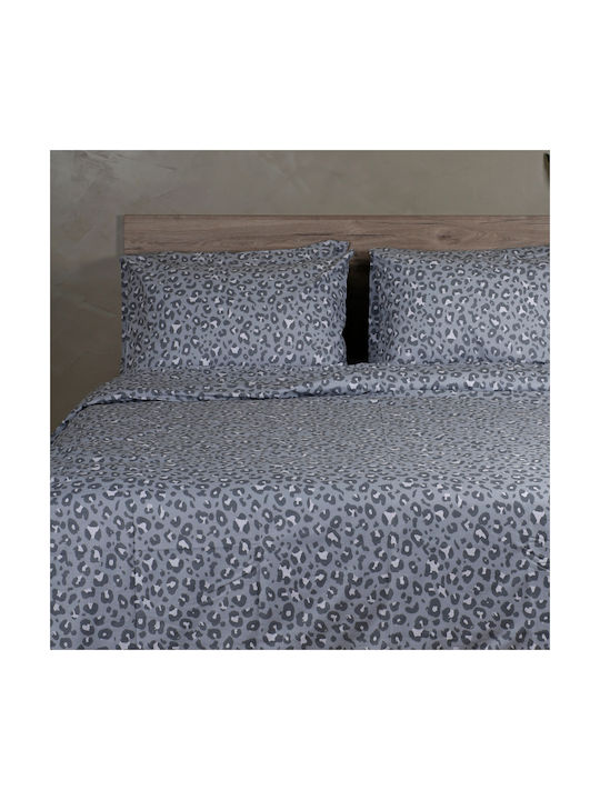 White Fabric Sheet Set Single Cotton Girly Grey 260x270cm
