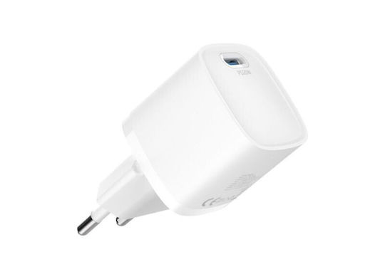 Devia Φορτιστής Χωρίς Καλώδιο GaN με Θύρα USB-C 20W Power Delivery Λευκός (RLC-543)