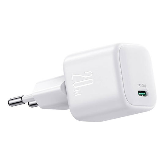 Joyroom Charger Without Cable GaN with USB-C Port 20W Power Delivery Whites (JR-TCG08)