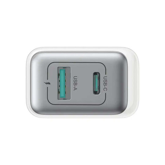 Joyroom Charger Without Cable with USB-A Port and USB-C Port 30W Whites (JR-TCF15)