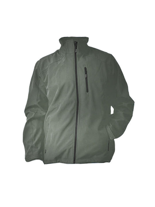 Ergo Μπουφάν Εργασίας Softshell με Αφαιρούμενη Επένδυση και Κουκούλα Χακί