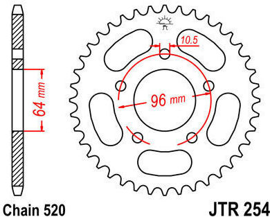 JT Sprockets Pinion spate pentru Honda CBF 250